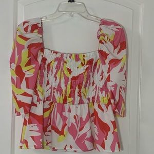 GENTLY WORN CONDITION CROSBY BY MOLLIE BURCH SMOCKED TOP 🩷💛